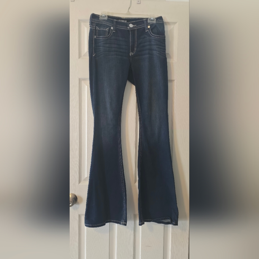 Express Dark Blue Women's Bell Bottom Jeans